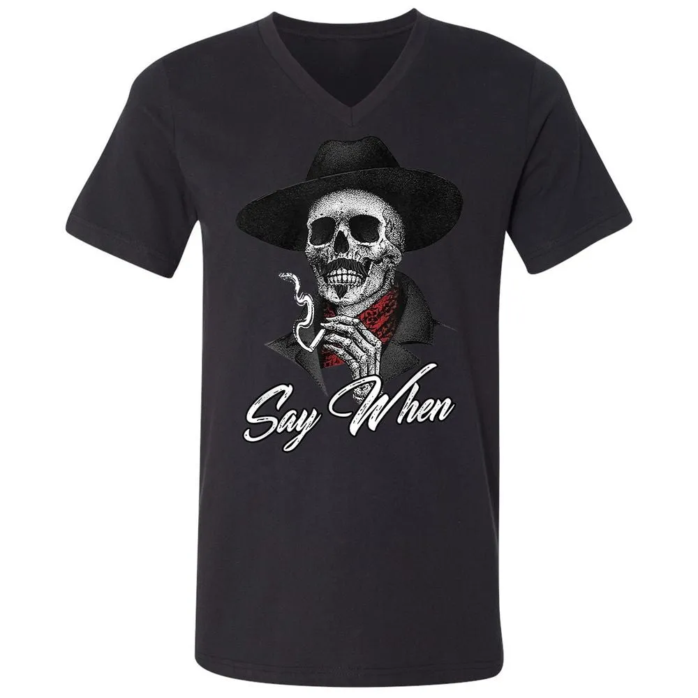 Unisex V-Neck T-Shirt - 5ZPEVTYX - Black - 16