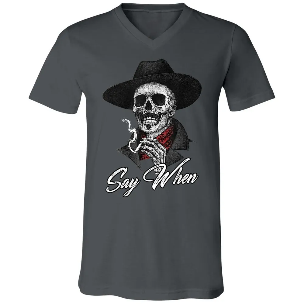 Unisex V-Neck T-Shirt - 5ZPEVTYX - Asphalt - 12
