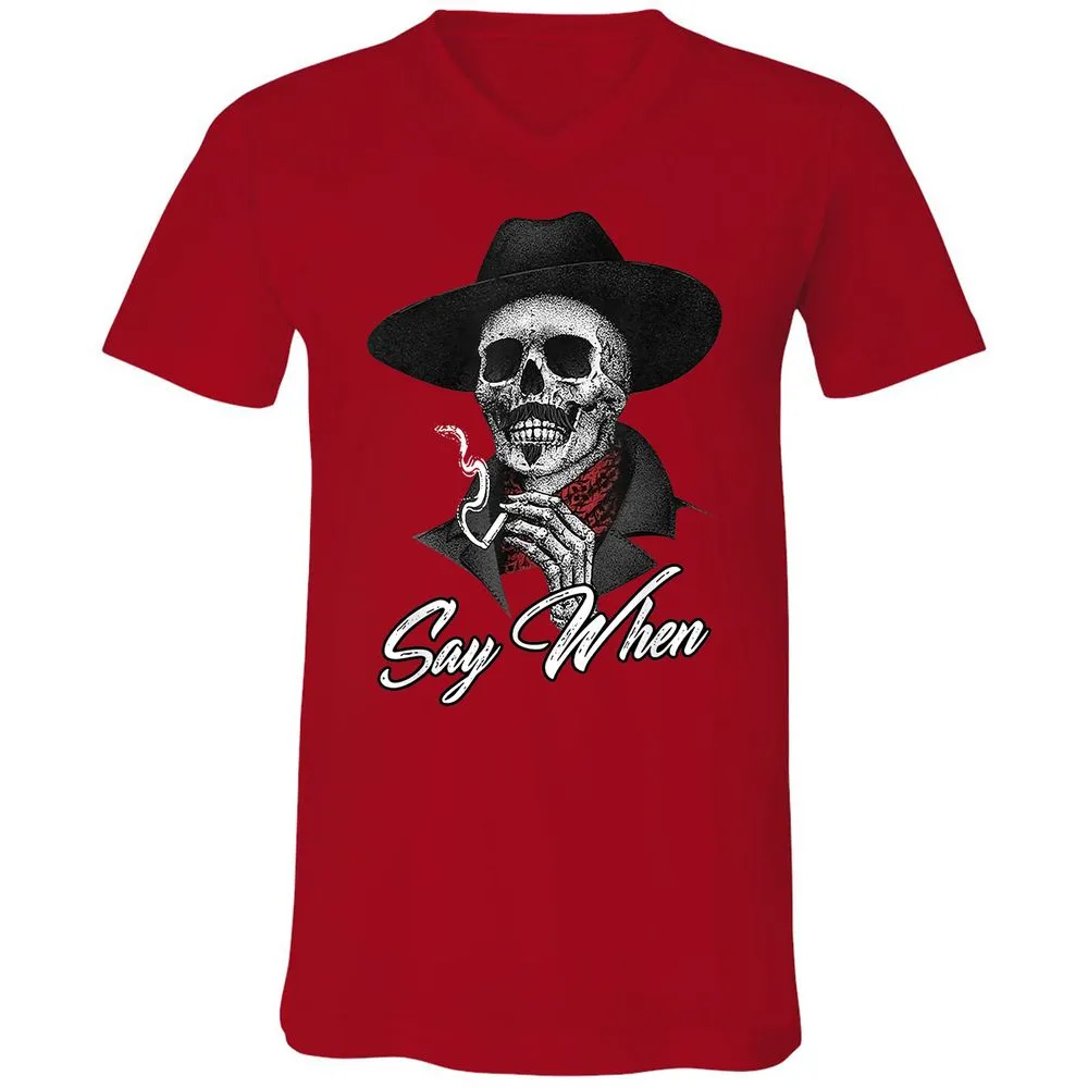 Unisex V-Neck T-Shirt - 5ZPEVTYX - Red - 3