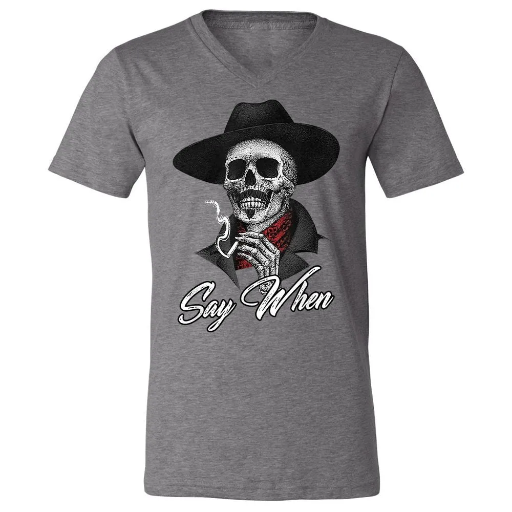 Unisex V-Neck T-Shirt - 5ZPEVTYX - Deep Heather - 13