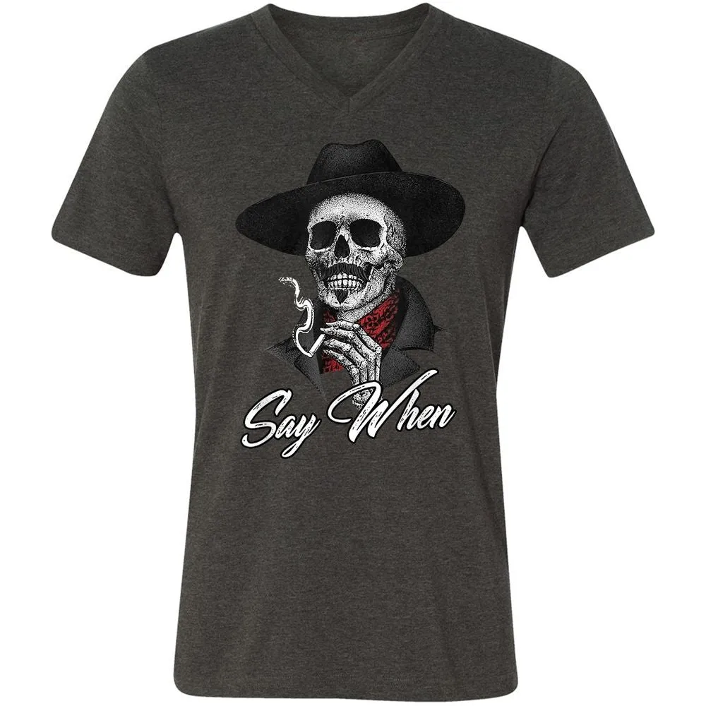 Unisex V-Neck T-Shirt - 5ZPEVTYX - Dark Grey Heather - 8