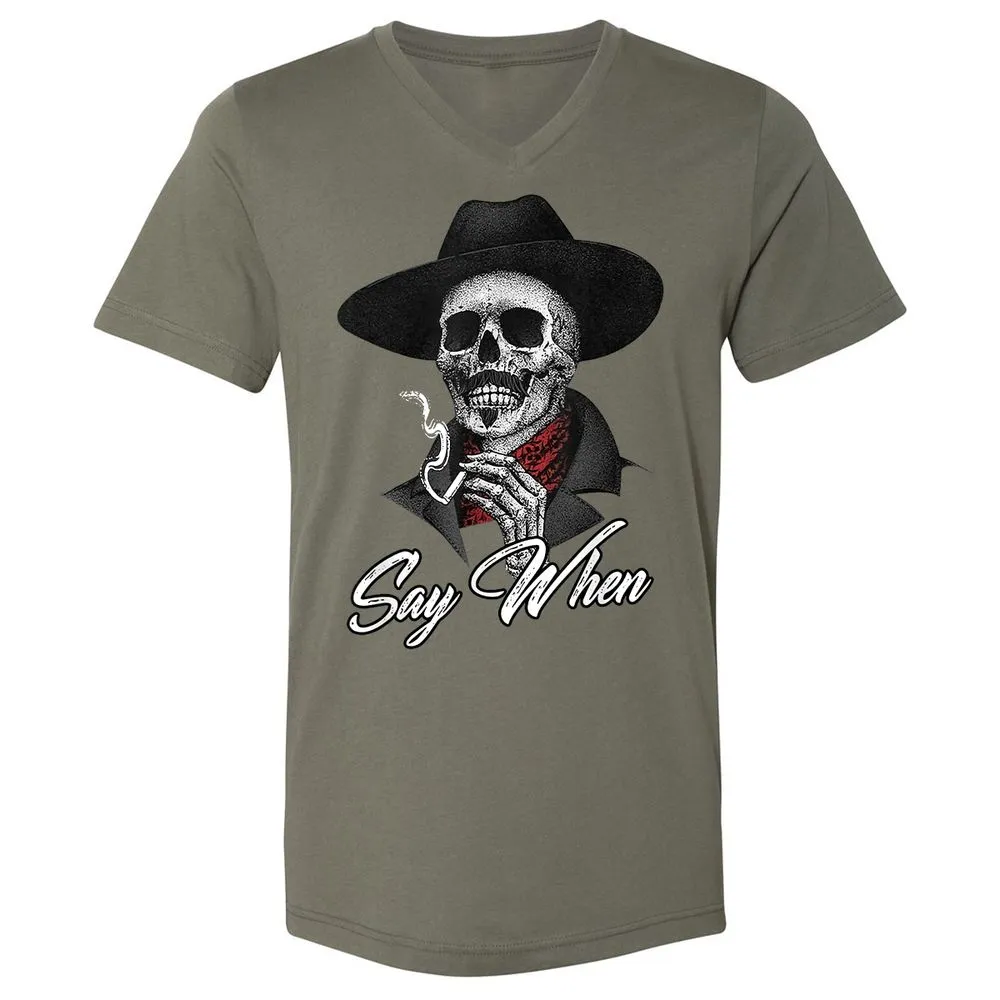 Unisex V-Neck T-Shirt - 5ZPEVTYX - Military Green - 10