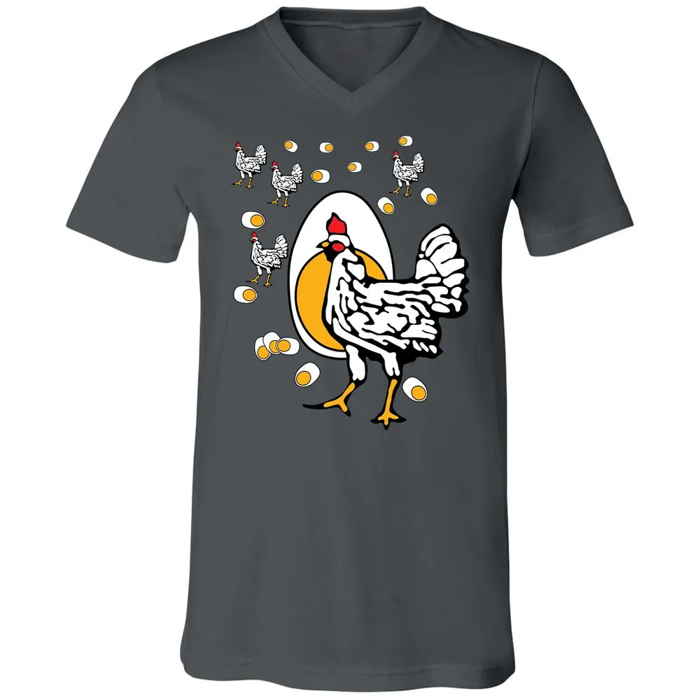 Unisex V-Neck T-Shirt - HEM4Y7J5 - Asphalt - 12