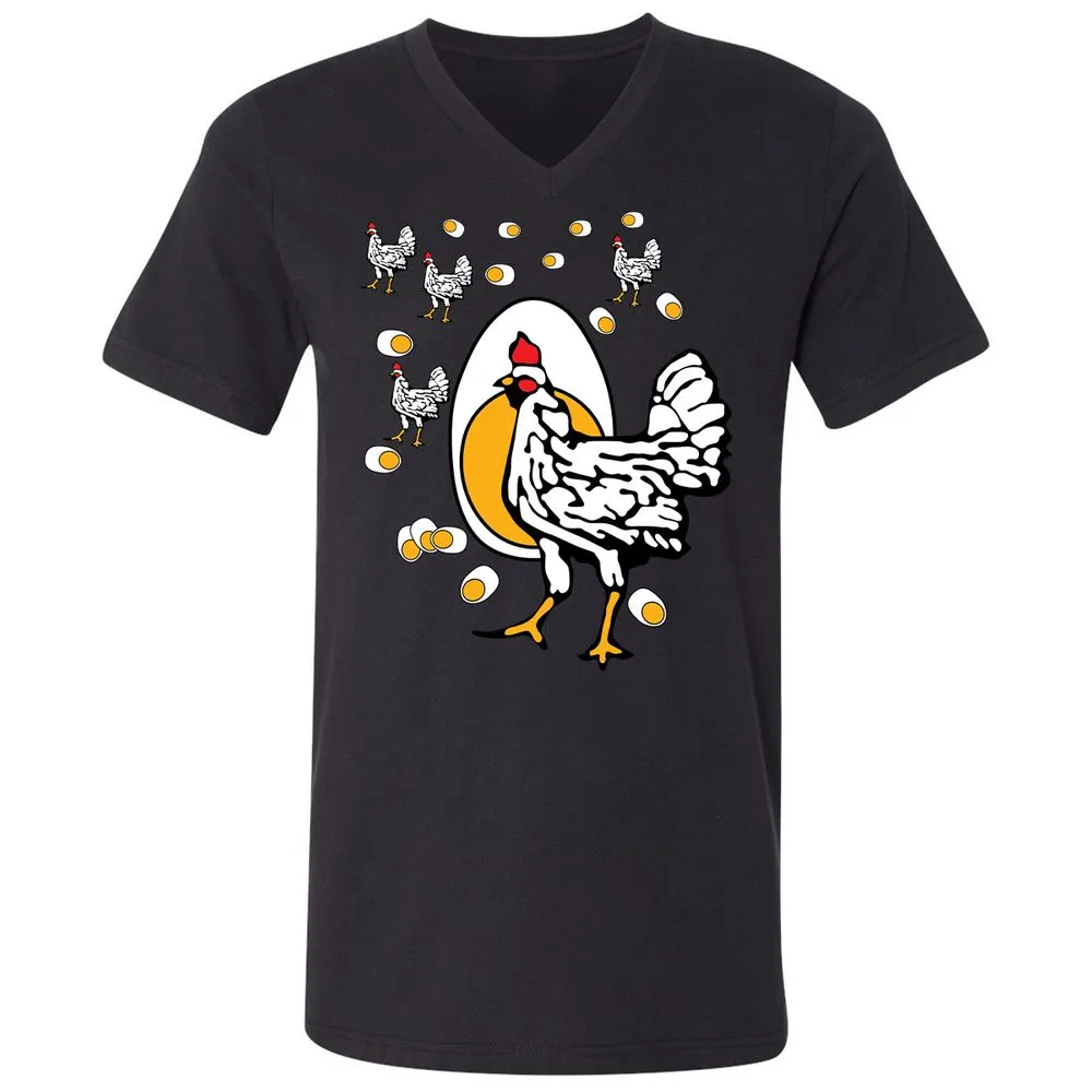 Unisex V-Neck T-Shirt - HEM4Y7J5 - Black - 16