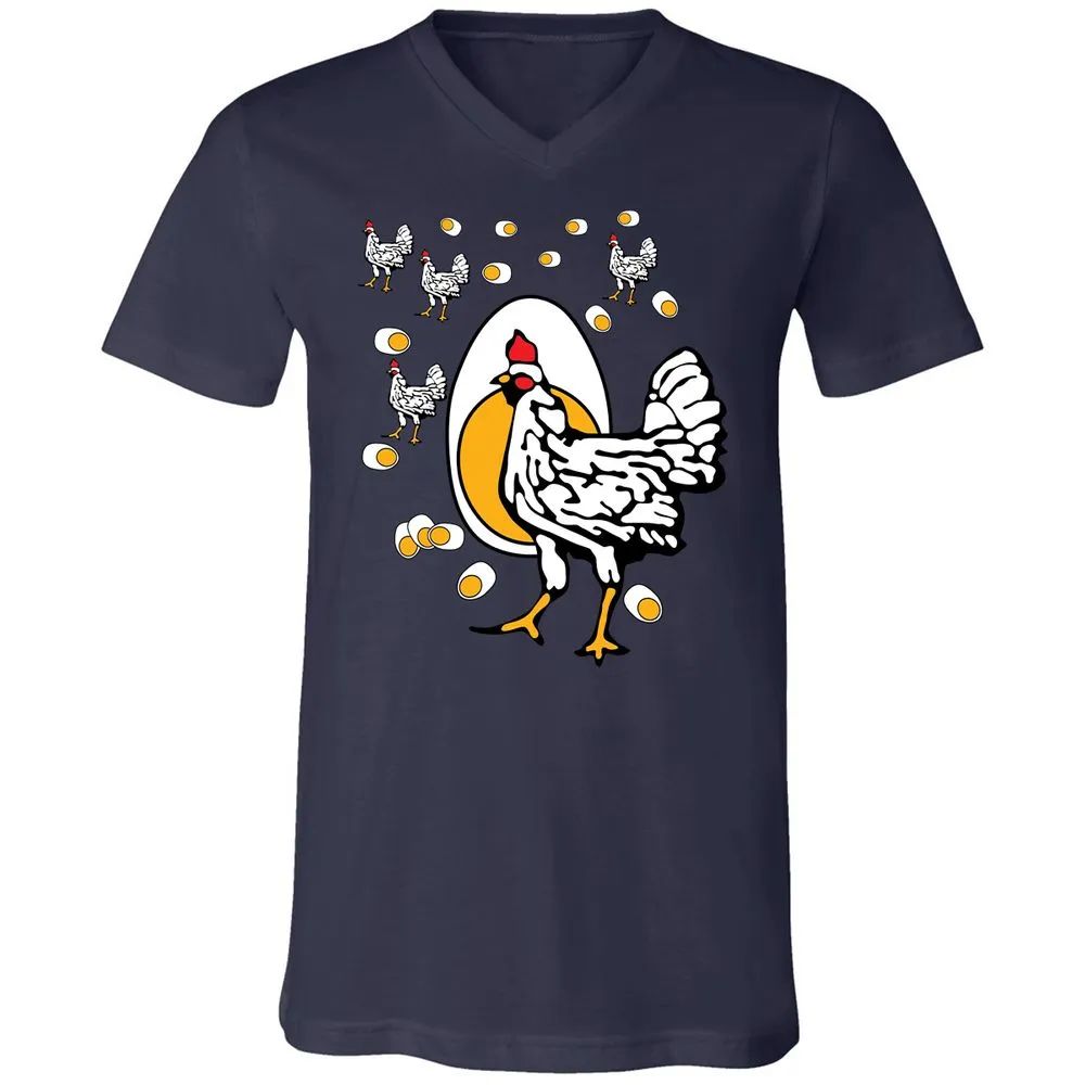 Unisex V-Neck T-Shirt - HEM4Y7J5 - Navy - 9