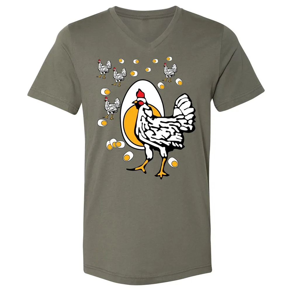 Unisex V-Neck T-Shirt - HEM4Y7J5 - Military Green - 10
