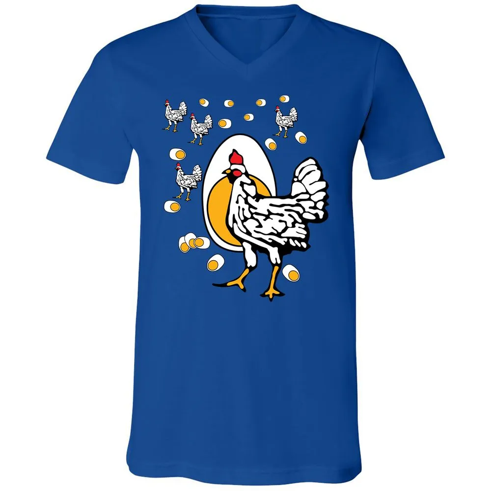 Unisex V-Neck T-Shirt - HEM4Y7J5 - True Royal - 4