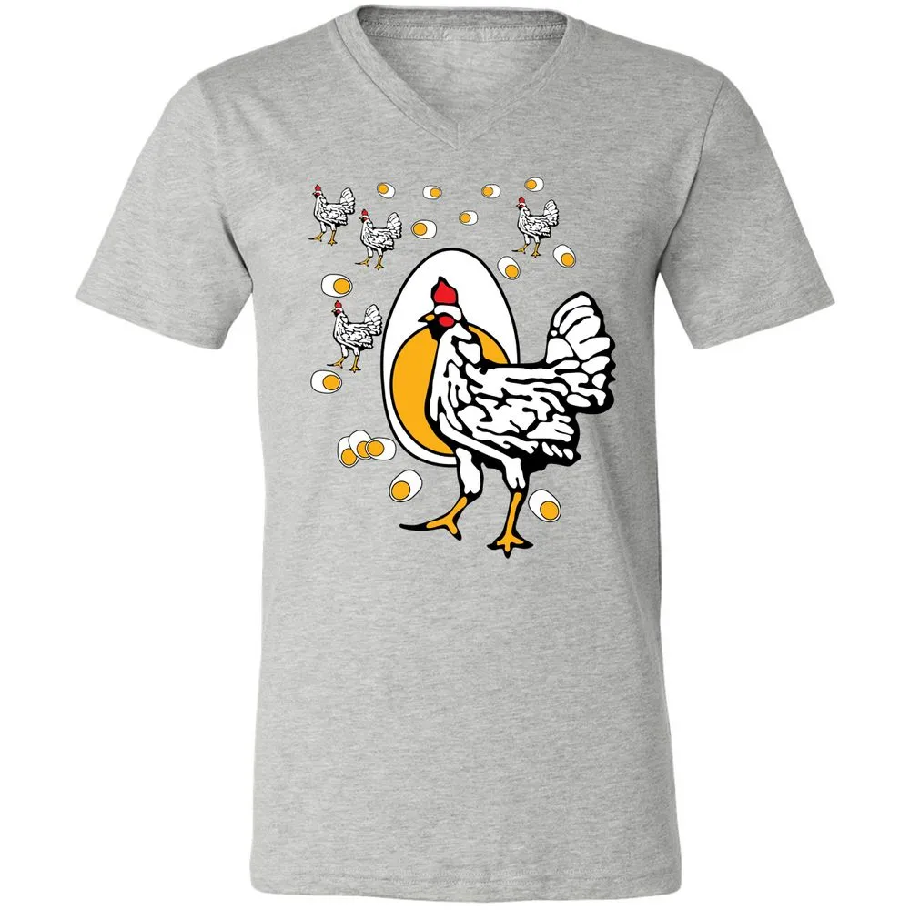 Unisex V-Neck T-Shirt - HEM4Y7J5 - Athletic Heather - 7