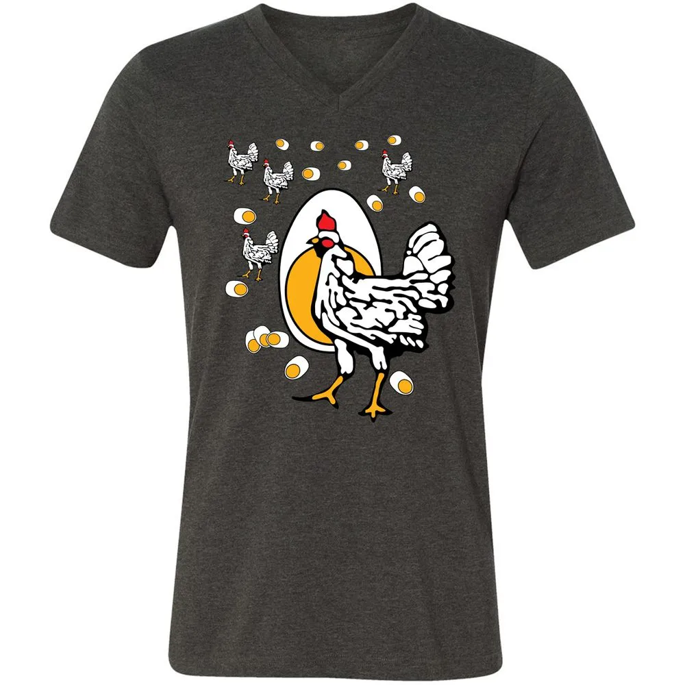 Unisex V-Neck T-Shirt - HEM4Y7J5 - Dark Grey Heather - 8