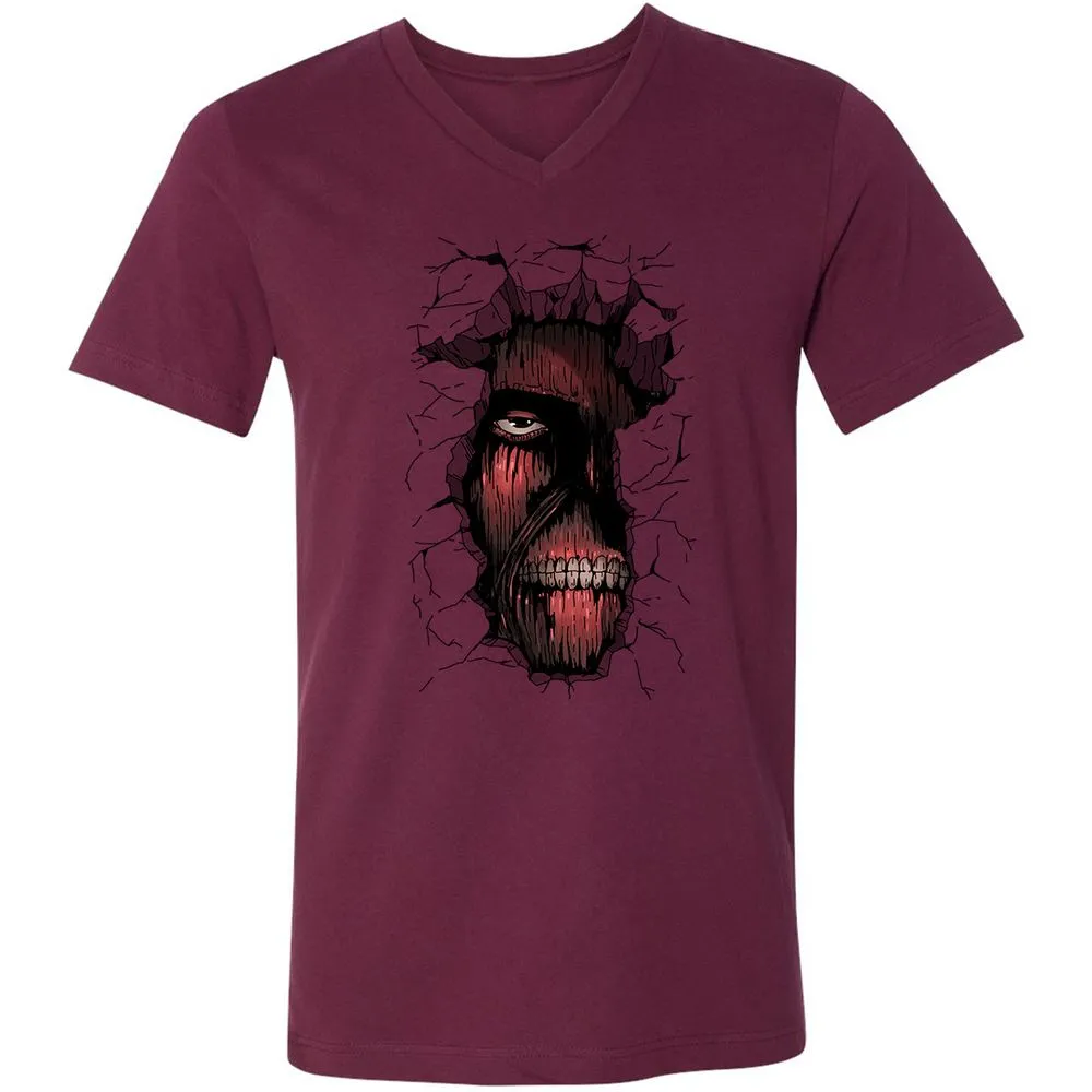 Unisex V-Neck T-Shirt - CLLJUNBF - Maroon - 6