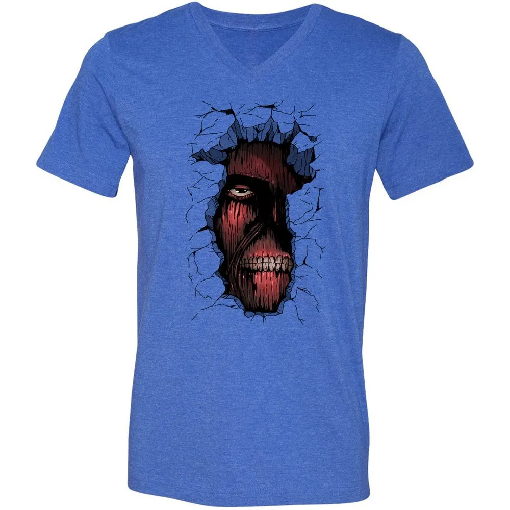 Unisex V-Neck T-Shirt - CLLJUNBF - Heather True Royal - 14