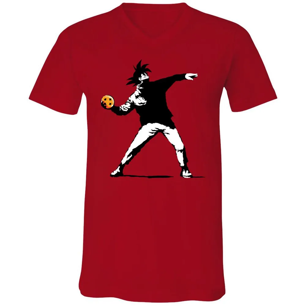 Unisex V-Neck T-Shirt - KEVQBWVK - Red - 3