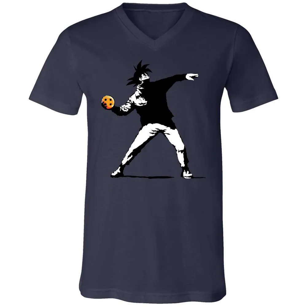 Unisex V-Neck T-Shirt - KEVQBWVK - Navy - 9