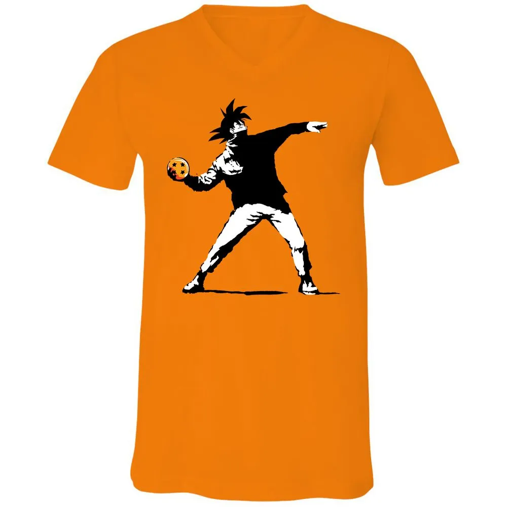 Unisex V-Neck T-Shirt - KEVQBWVK - Orange - 11