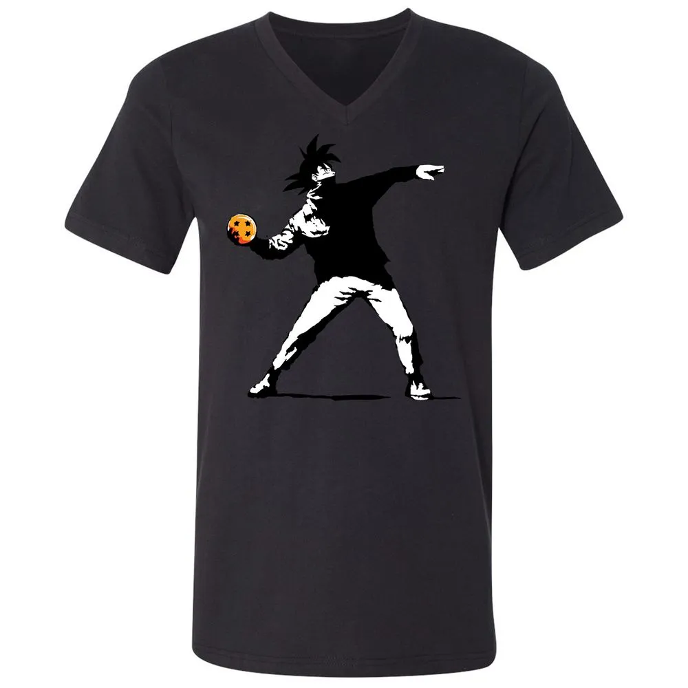 Unisex V-Neck T-Shirt - KEVQBWVK - Black - 16