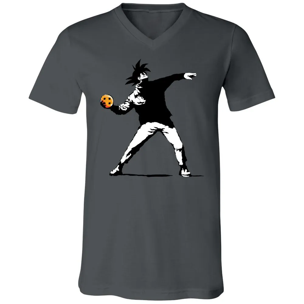 Unisex V-Neck T-Shirt - KEVQBWVK - Asphalt - 12