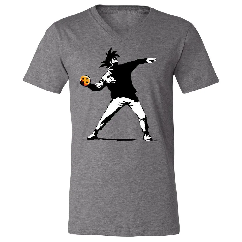 Unisex V-Neck T-Shirt - KEVQBWVK - Deep Heather - 13