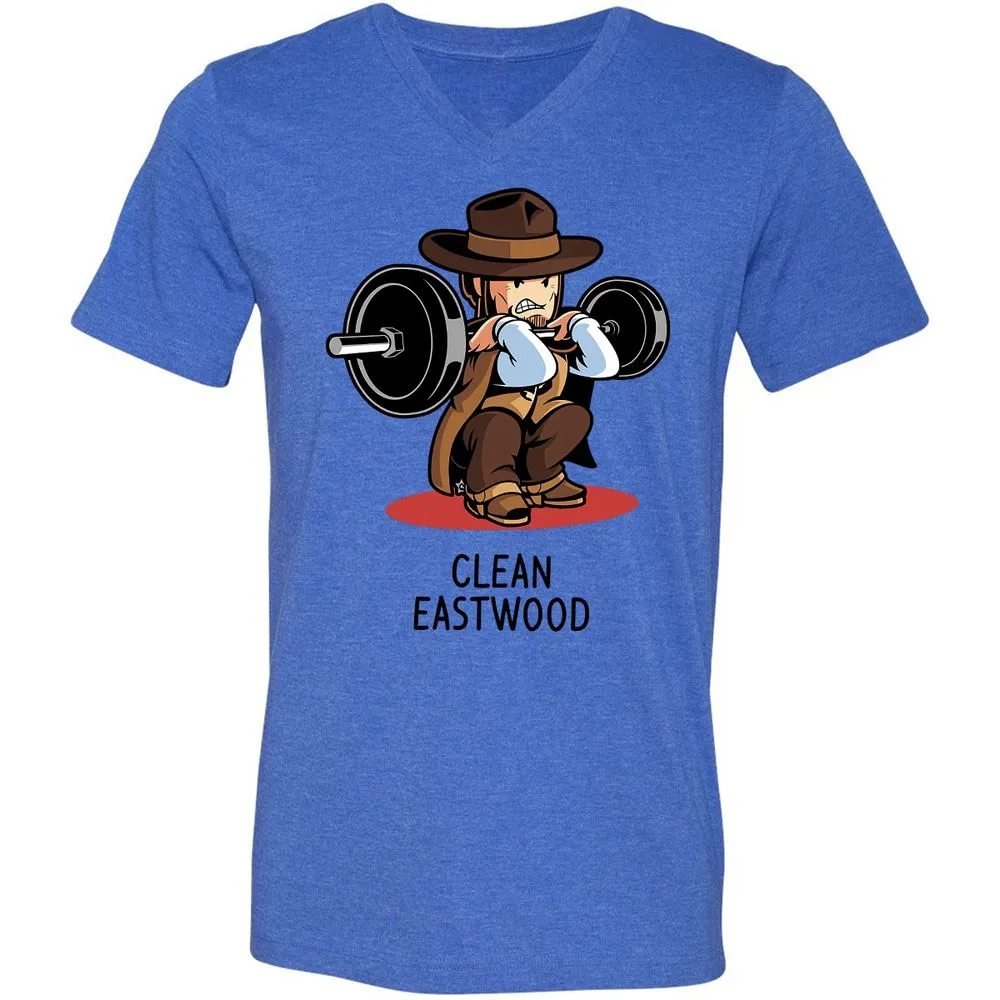 Unisex V-Neck T-Shirt - DHHGKE27 - Heather True Royal - 14