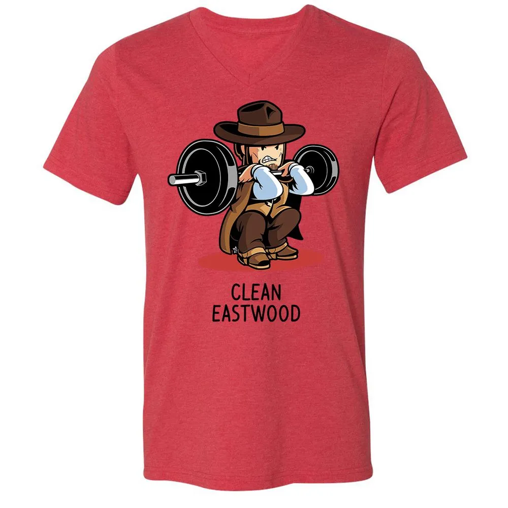 Unisex V-Neck T-Shirt - DHHGKE27 - Heather Red - 5