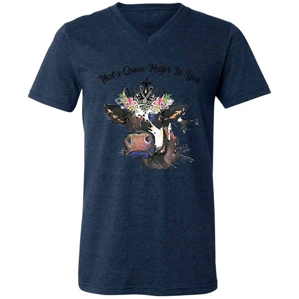 Unisex V-Neck T-Shirt - JLHFM3WA - Heather Navy - 15