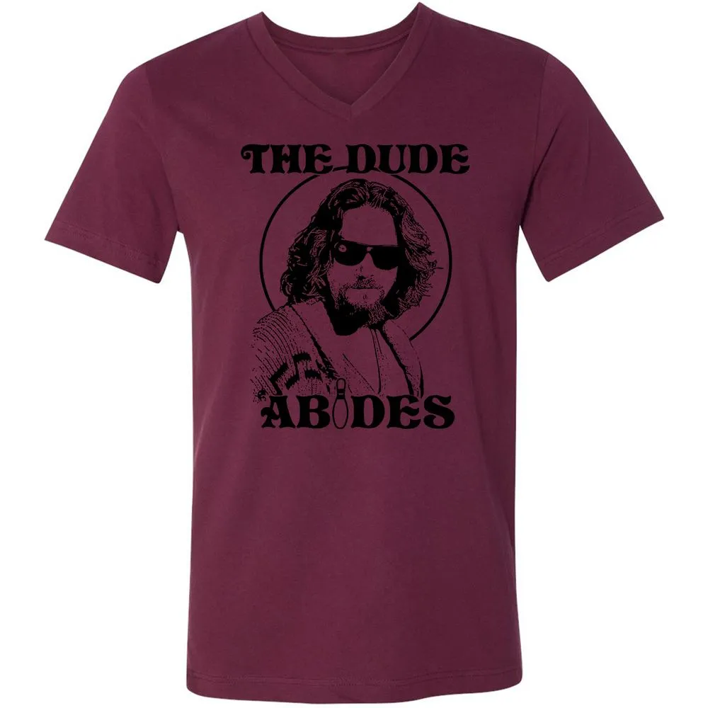 Unisex V-Neck T-Shirt - F1J9WL76 - Maroon - 6