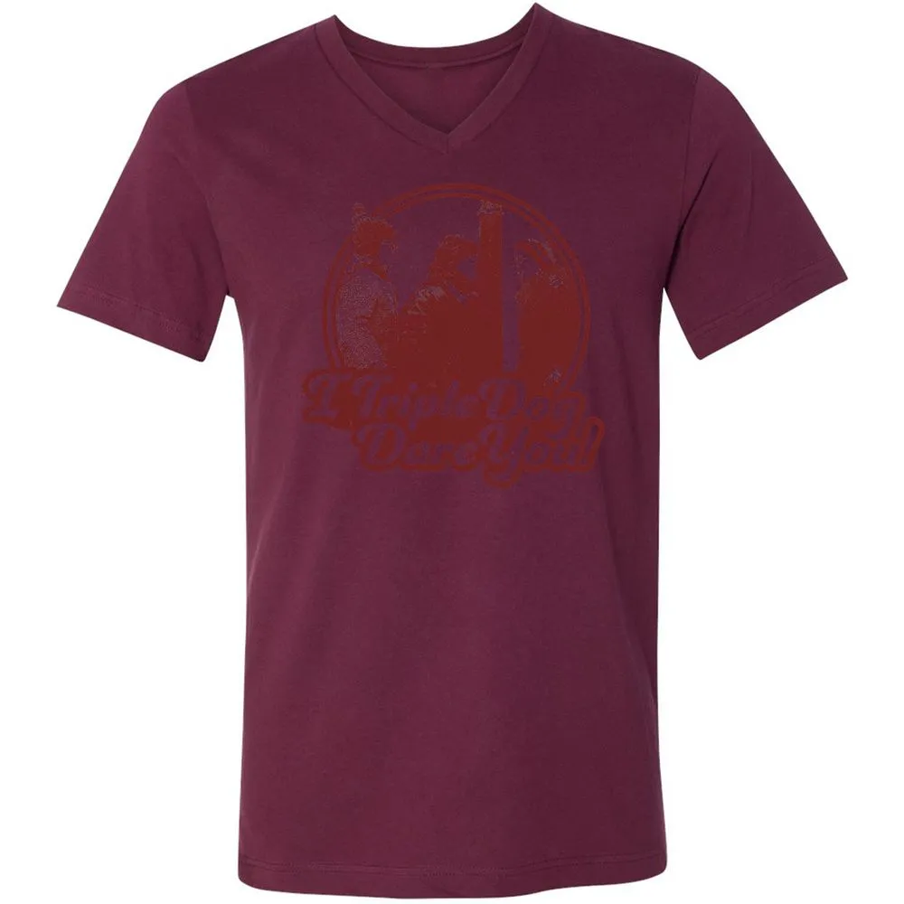 Unisex V-Neck T-Shirt - CAM4X1CL - Maroon - 6