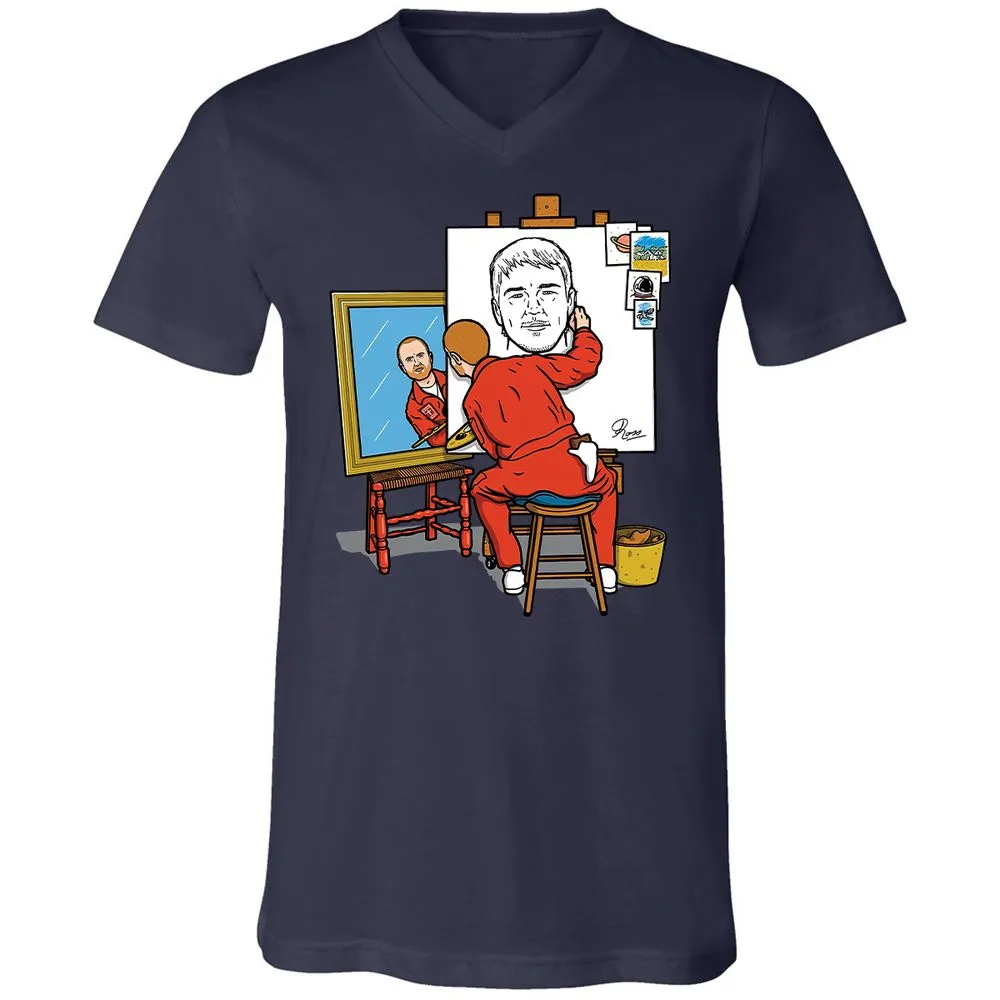 Unisex V-Neck T-Shirt - 1UB88QQL - Navy - 9