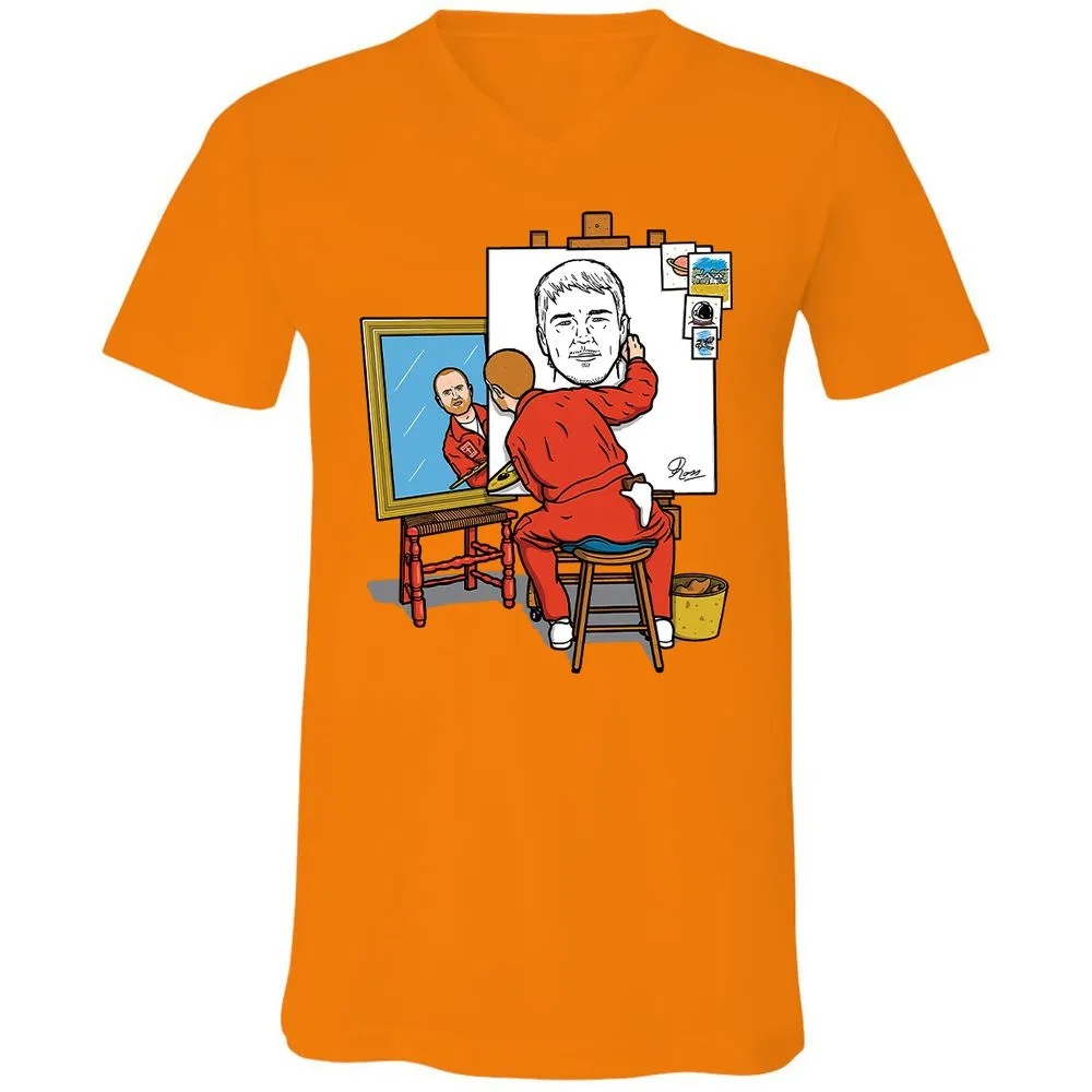 Unisex V-Neck T-Shirt - 1UB88QQL - Orange - 11