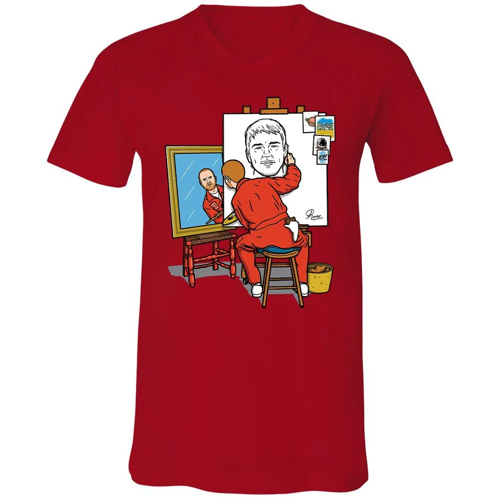 Unisex V-Neck T-Shirt - 1UB88QQL - Red - 3