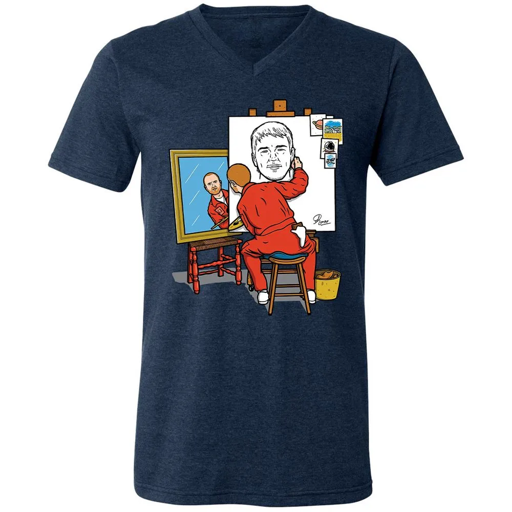 Unisex V-Neck T-Shirt - 1UB88QQL - Heather Navy - 15