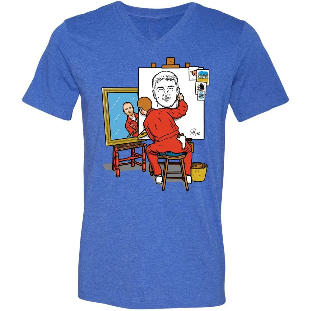 Unisex V-Neck T-Shirt - 1UB88QQL - Heather True Royal - 14