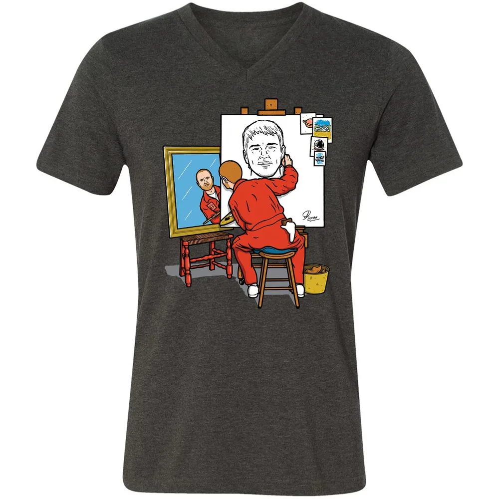 Unisex V-Neck T-Shirt - 1UB88QQL - Dark Grey Heather - 8