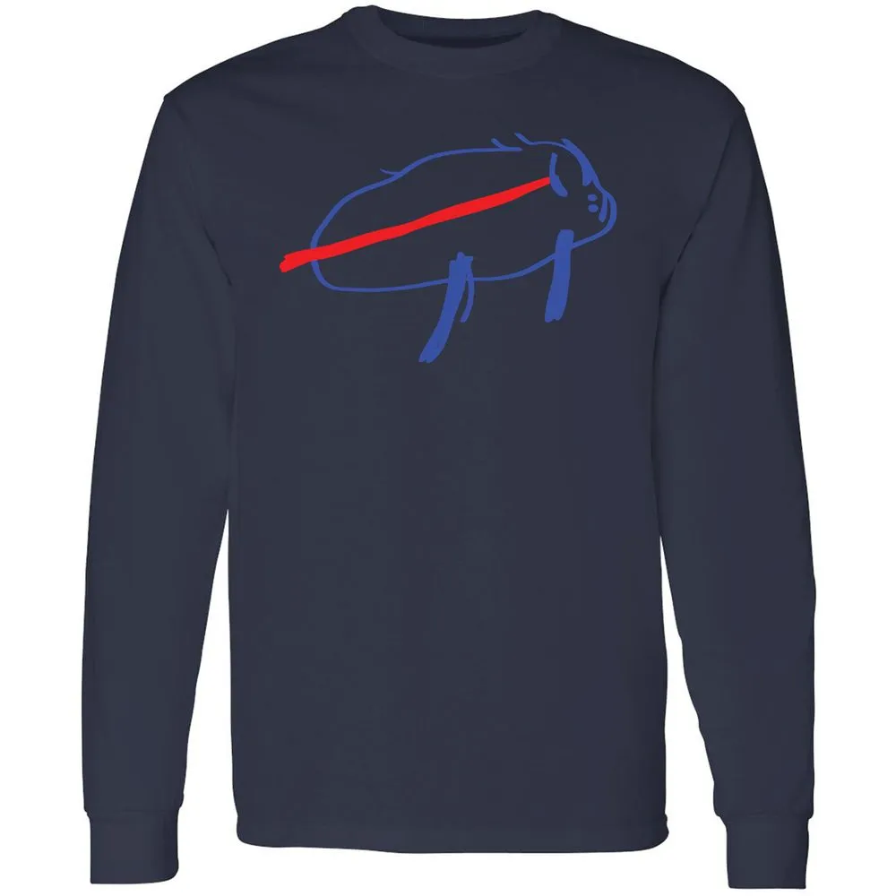 Long Sleeve T-Shirt - VQUGP89L - Navy - 12