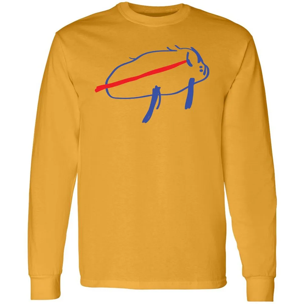 Long Sleeve T-Shirt - VQUGP89L - Gold - 9