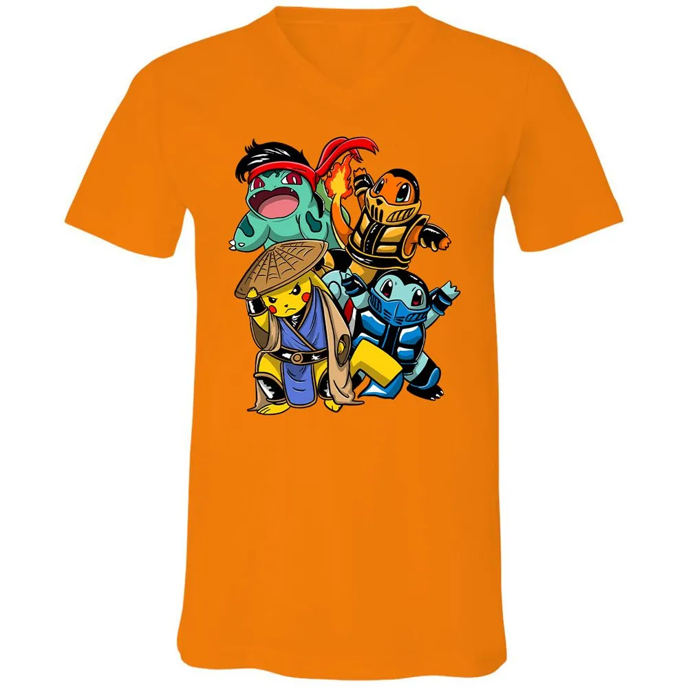 Unisex V-Neck T-Shirt - G2HCQS2F - Orange - 11