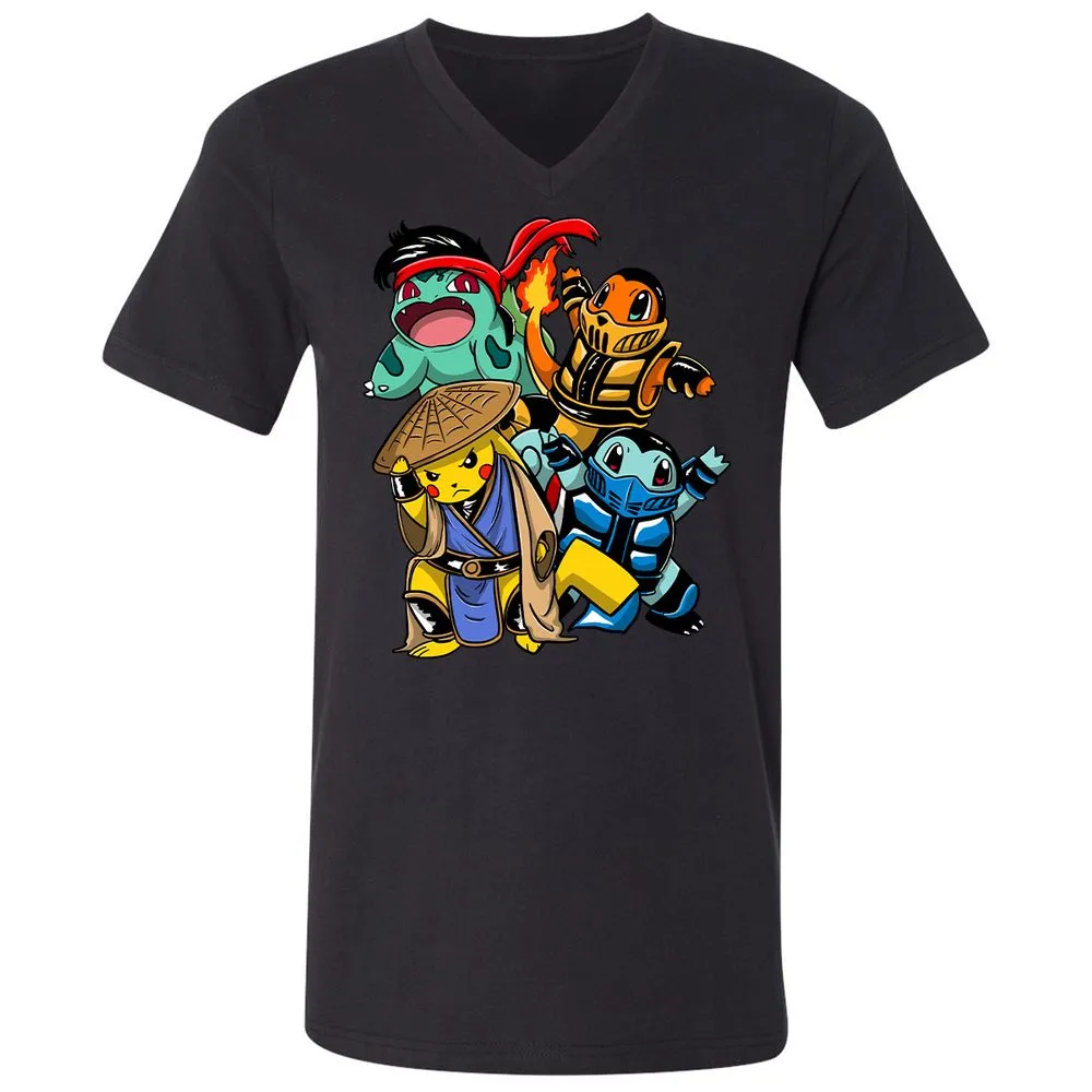 Unisex V-Neck T-Shirt - G2HCQS2F - Black - 16