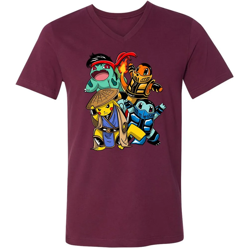 Unisex V-Neck T-Shirt - G2HCQS2F - Maroon - 6