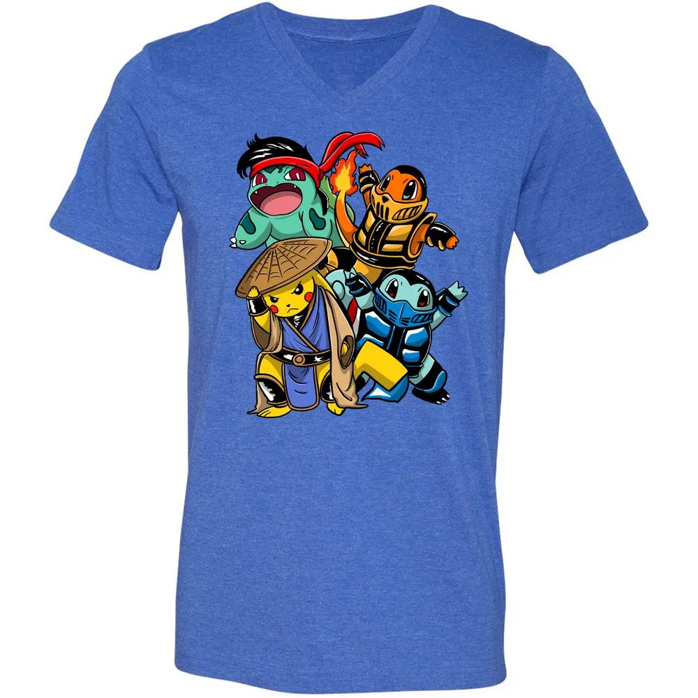 Unisex V-Neck T-Shirt - G2HCQS2F - Heather True Royal - 14