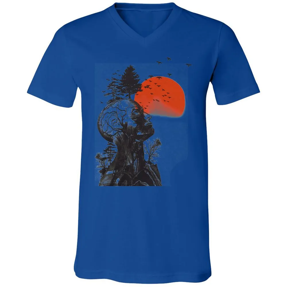 Unisex V-Neck T-Shirt - 373XTDCV - True Royal - 4