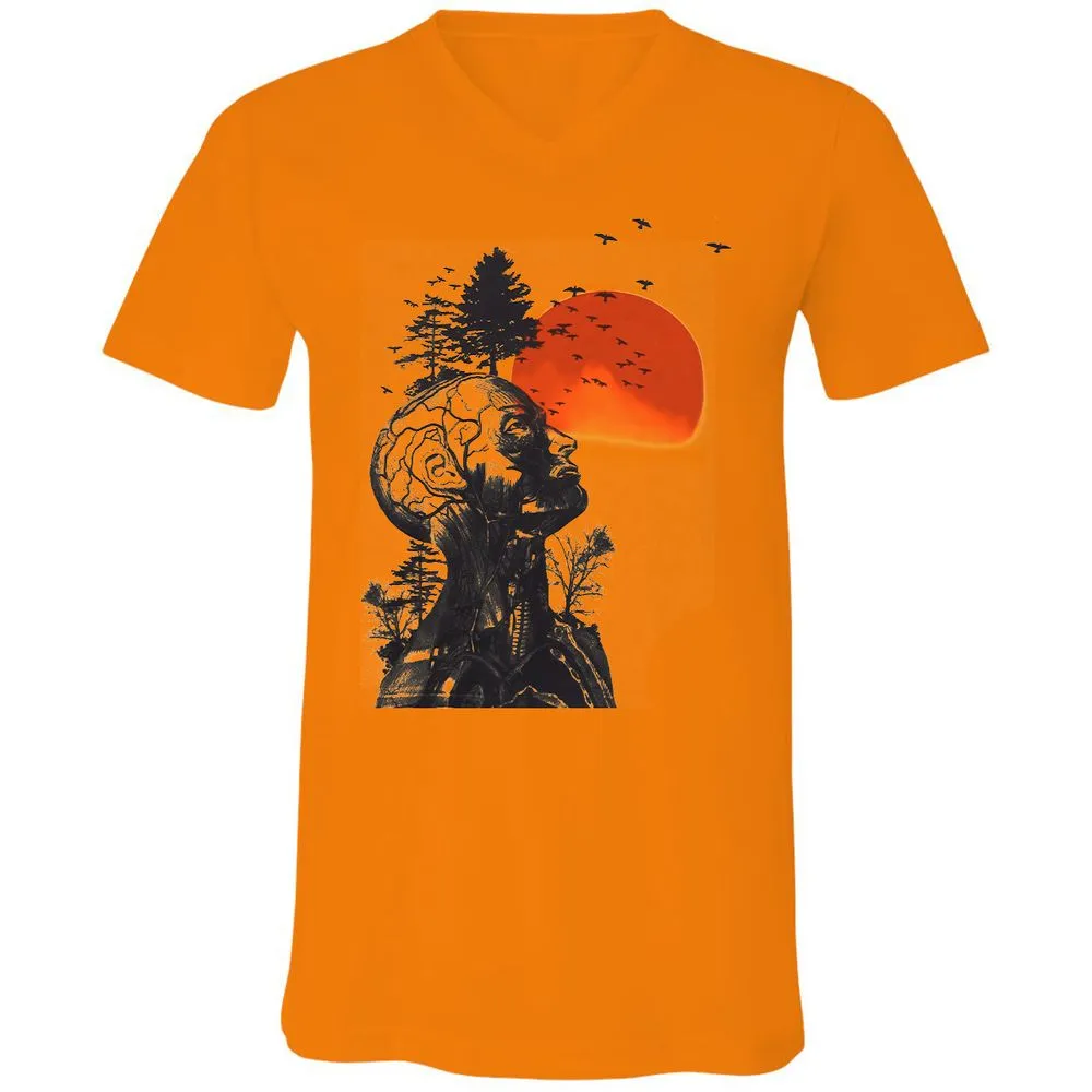 Unisex V-Neck T-Shirt - 373XTDCV - Orange - 11