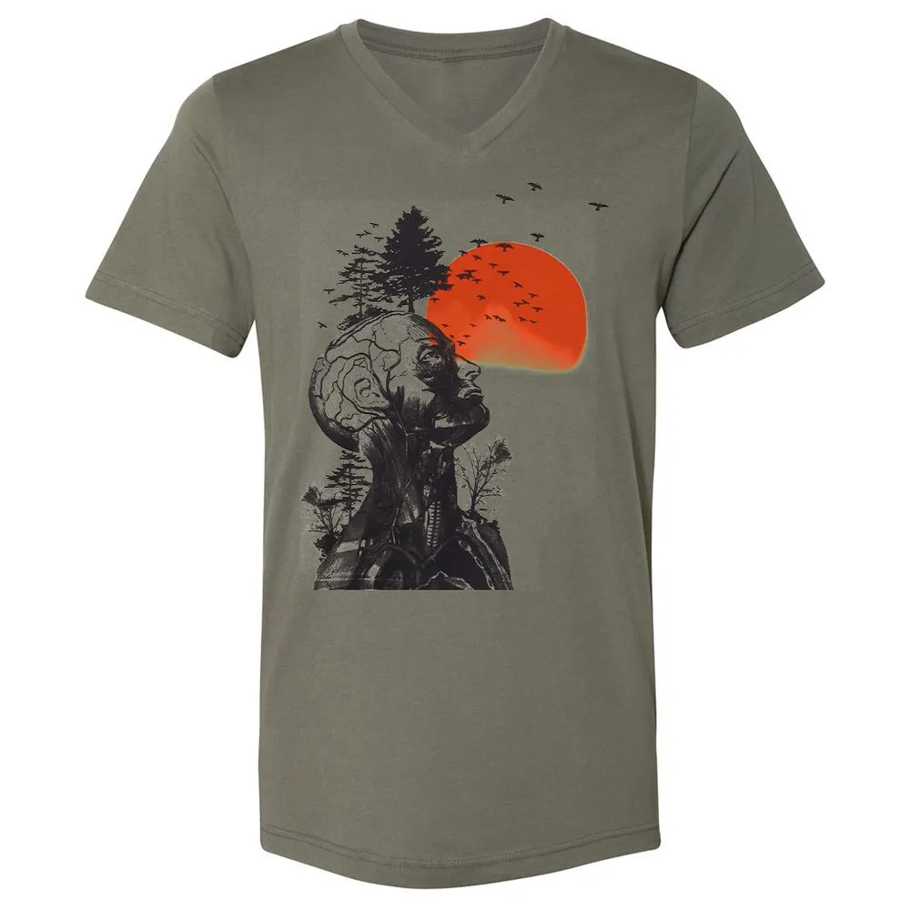 Unisex V-Neck T-Shirt - 373XTDCV - Military Green - 10