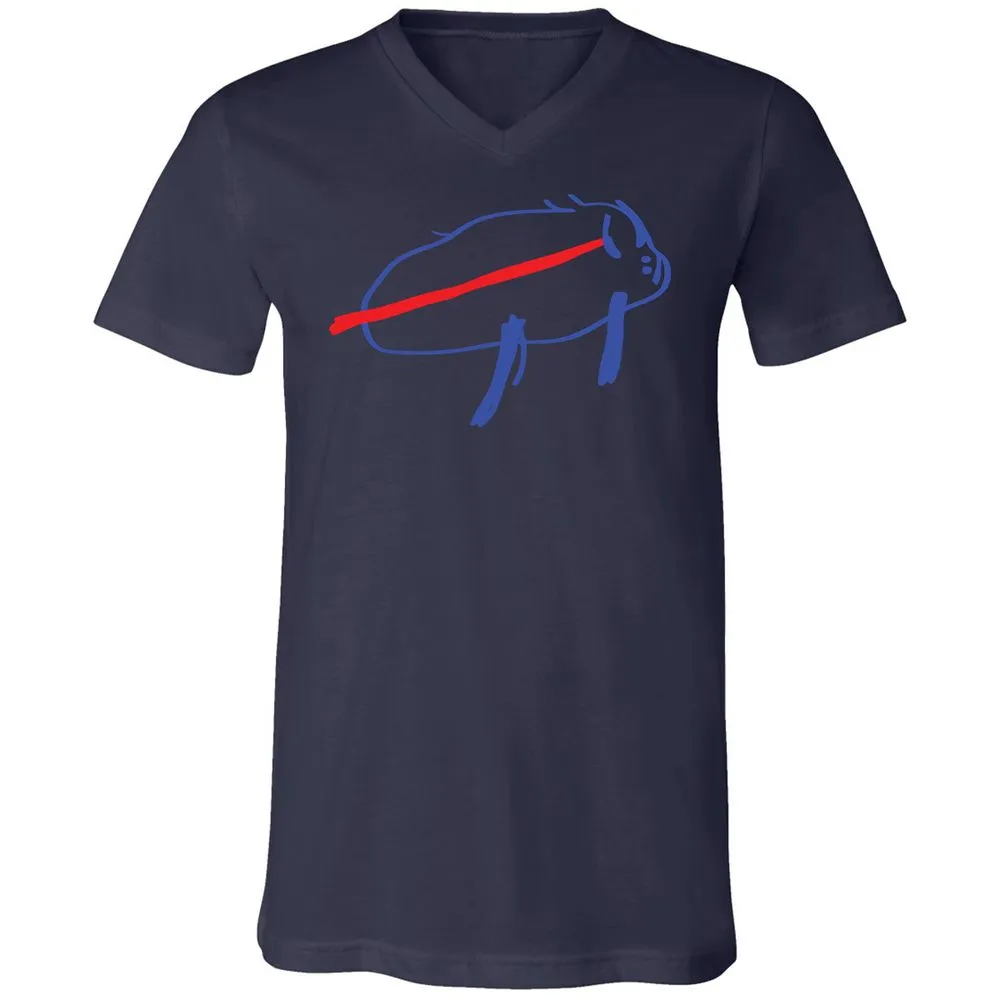 Unisex V-Neck T-Shirt - 7375CYQ4 - Navy - 9