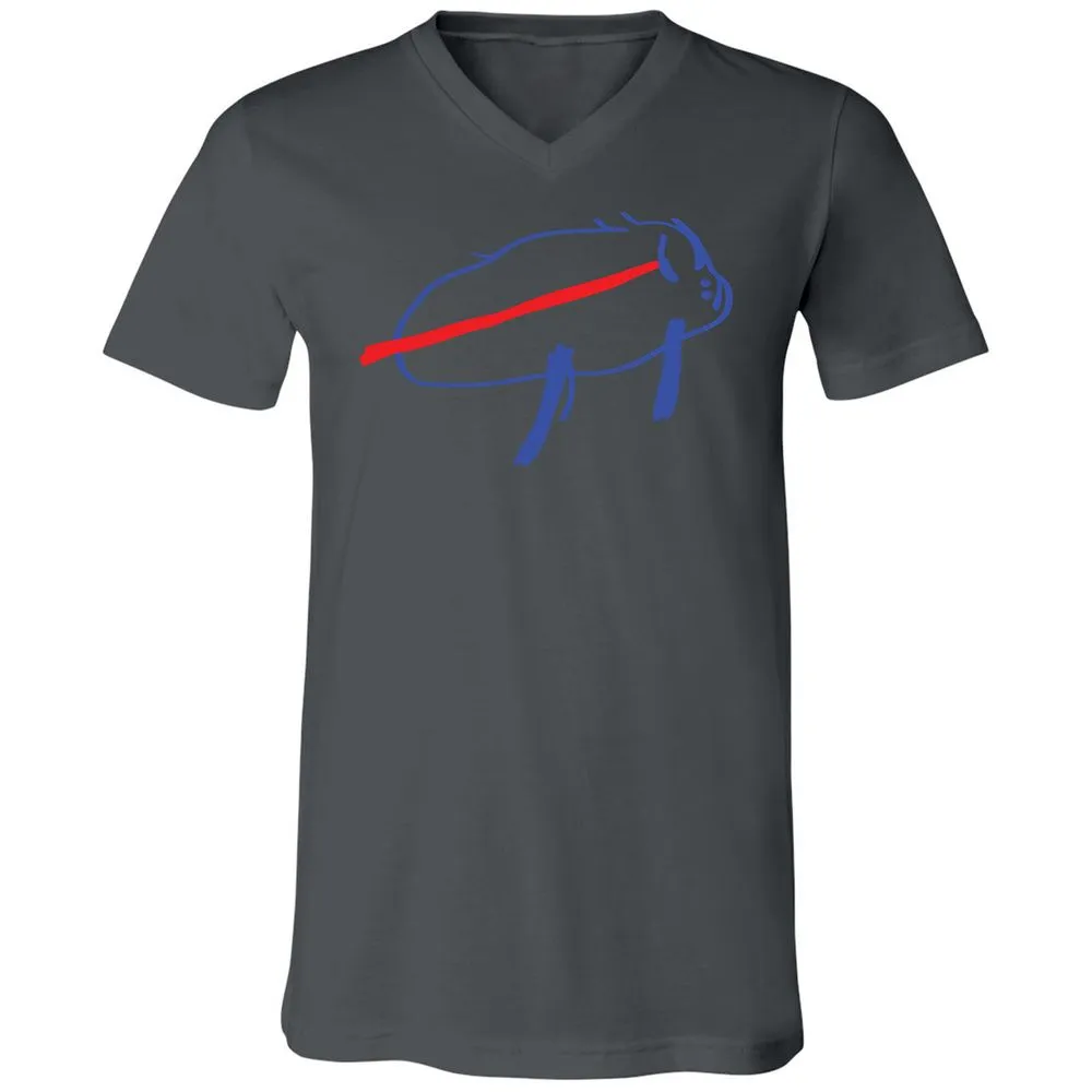Unisex V-Neck T-Shirt - 7375CYQ4 - Asphalt - 12