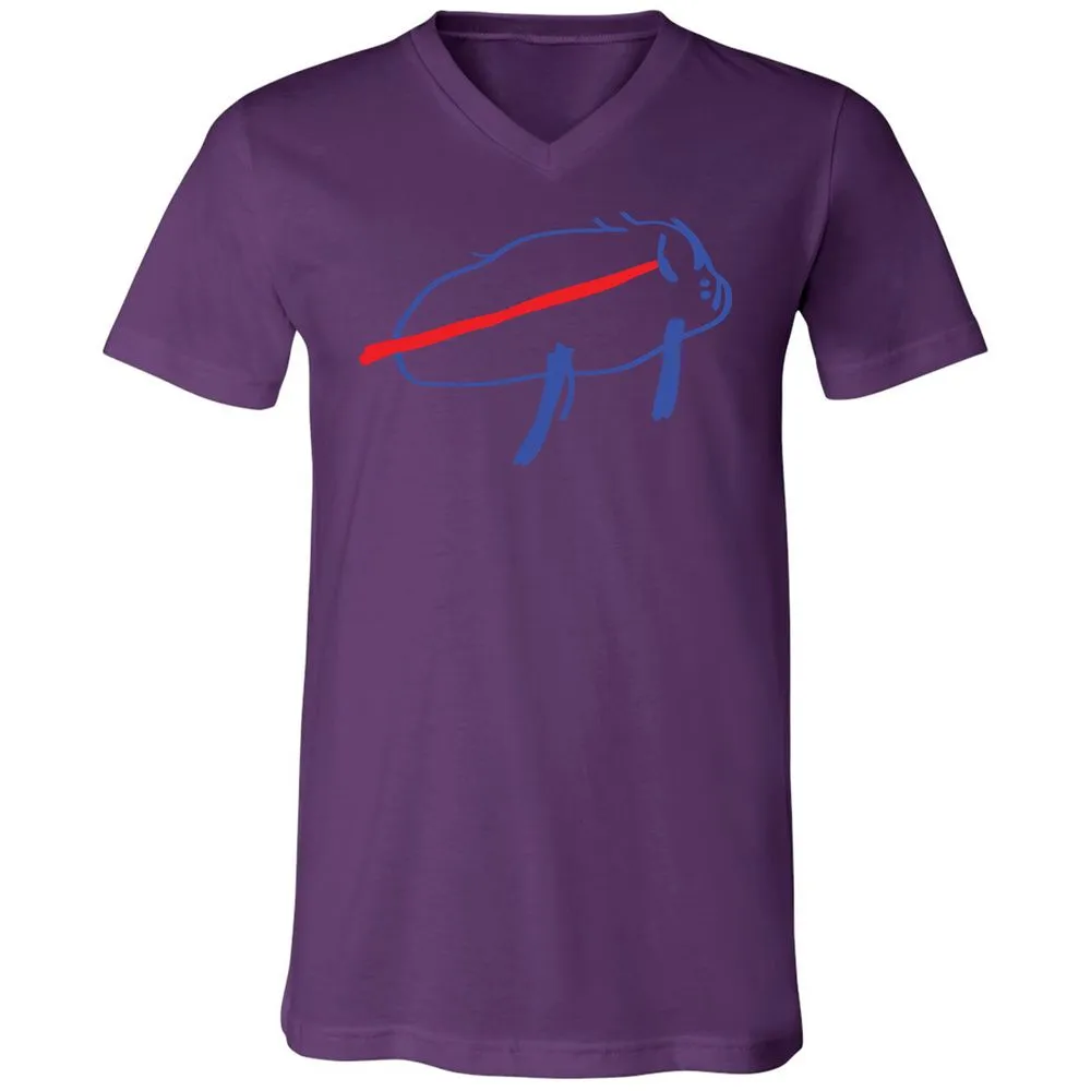 Unisex V-Neck T-Shirt - 7375CYQ4 - Team Purple - 2