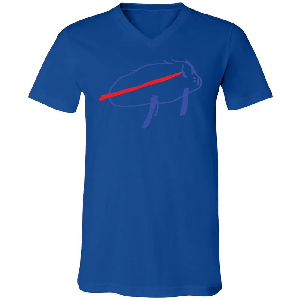 Unisex V-Neck T-Shirt - 7375CYQ4 - True Royal - 4
