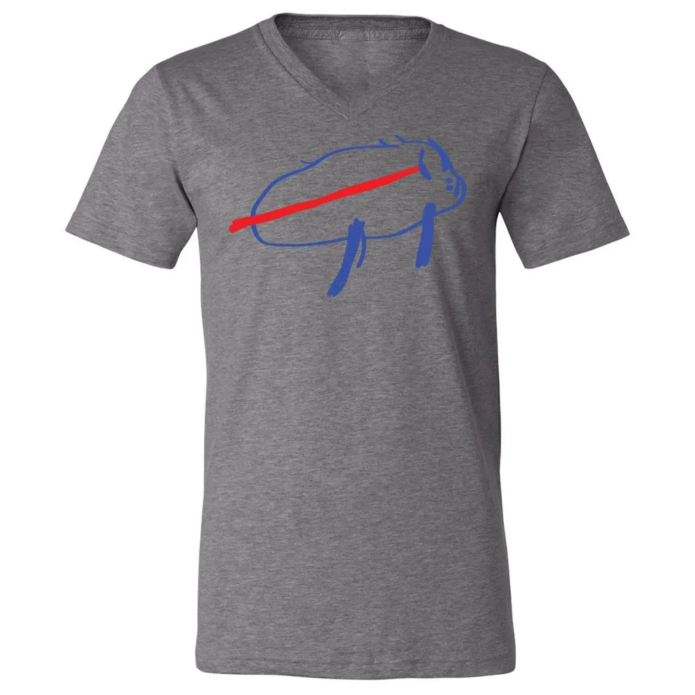 Unisex V-Neck T-Shirt - 7375CYQ4 - Deep Heather - 13