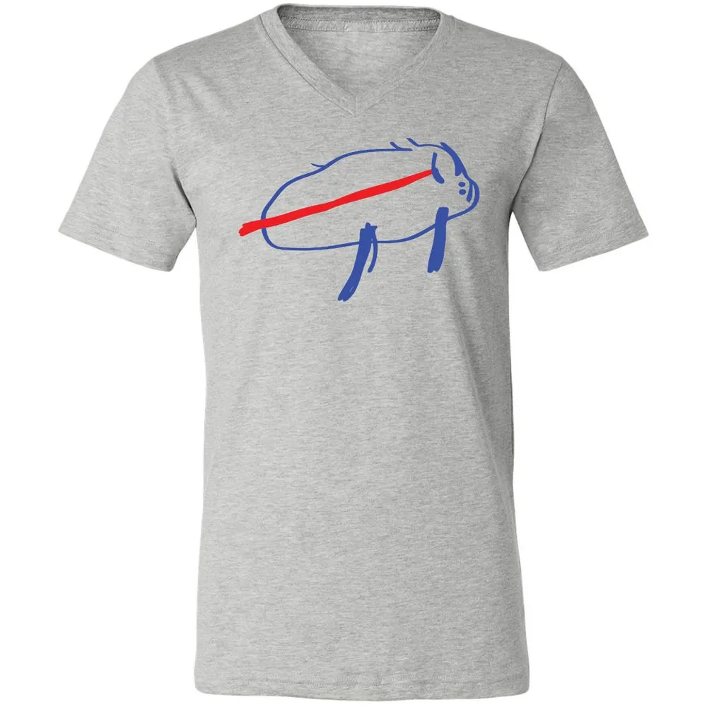 Unisex V-Neck T-Shirt - 7375CYQ4 - Athletic Heather - 7