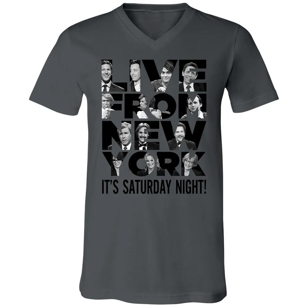 Unisex V-Neck T-Shirt - JQFS7Z9D - Asphalt - 12