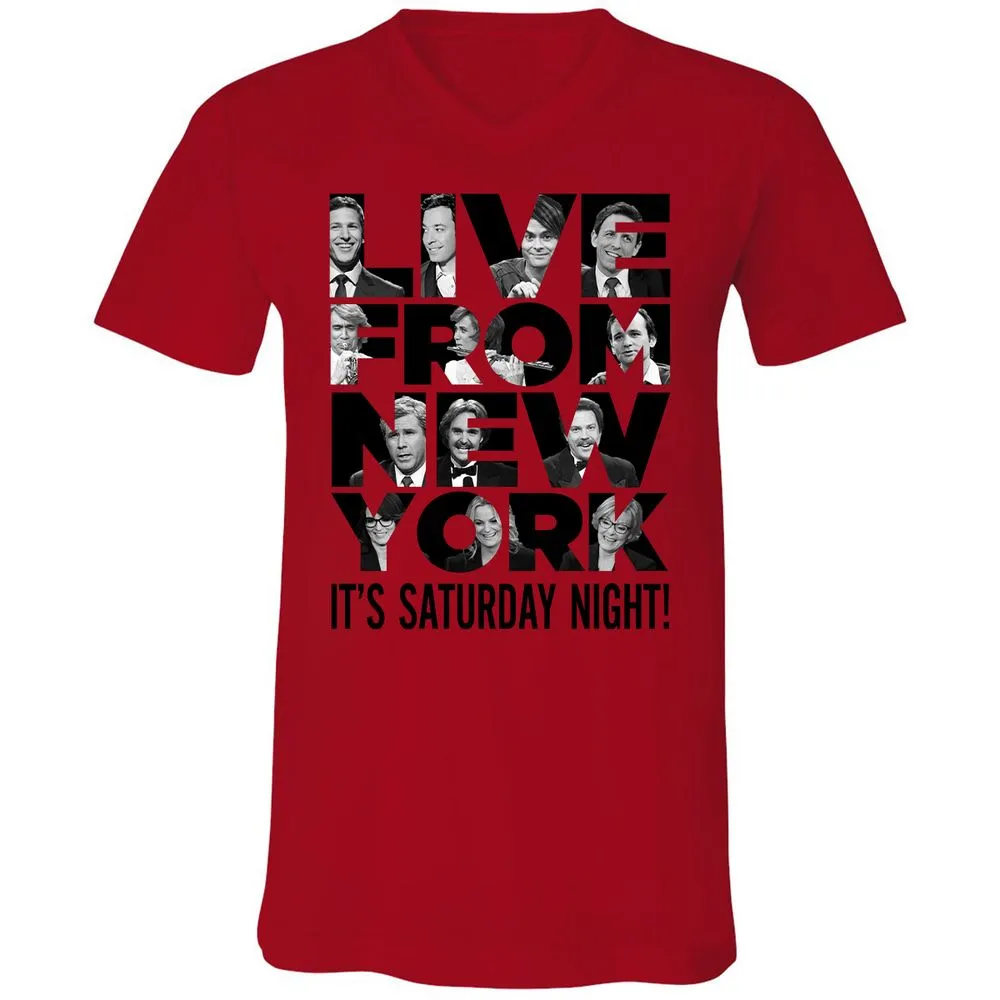 Unisex V-Neck T-Shirt - JQFS7Z9D - Red - 3