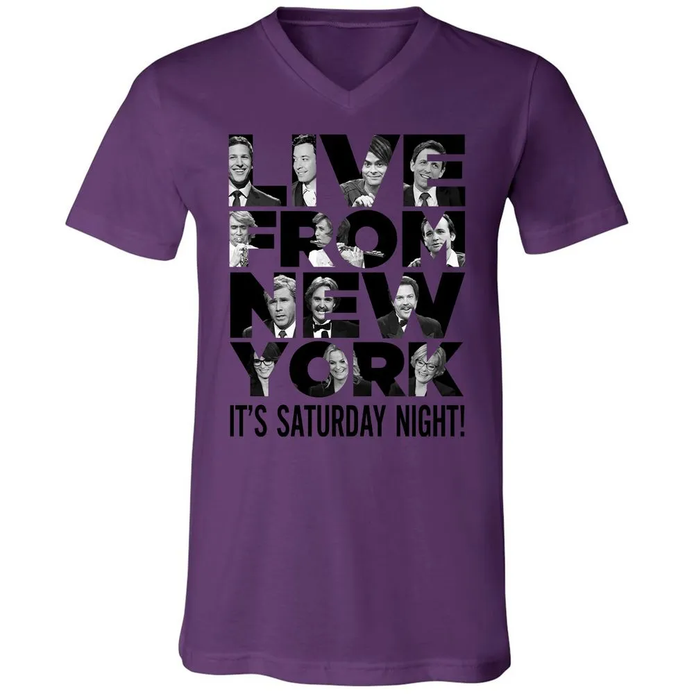 Unisex V-Neck T-Shirt - JQFS7Z9D - Team Purple - 2